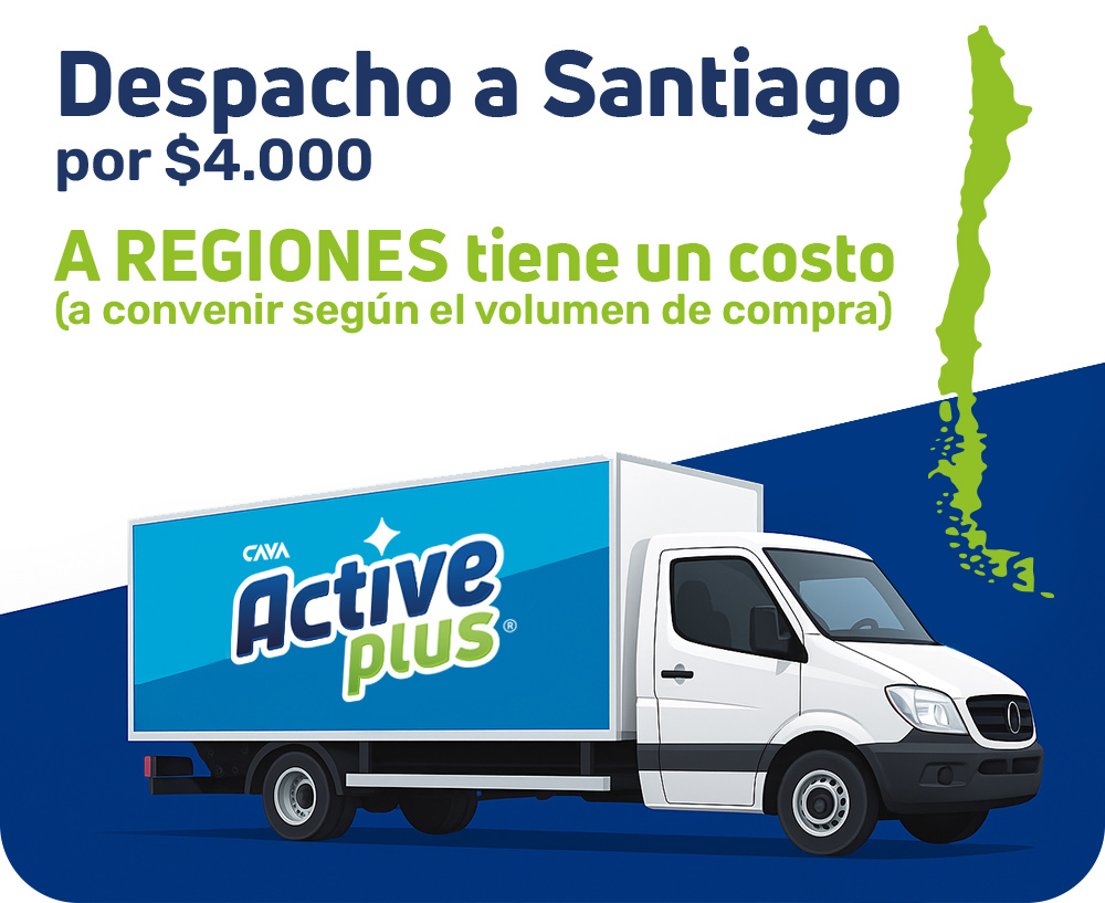 Despacho de productos de limpieza Active Plus a Santiago y regiones