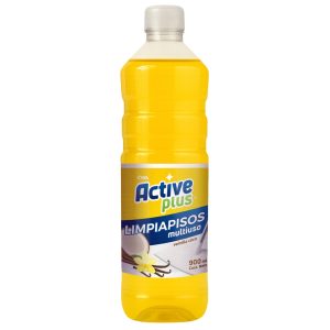 limpiapisos multiuso vainilla coco Active Plus 900 ml aroma dulce envase amarillo