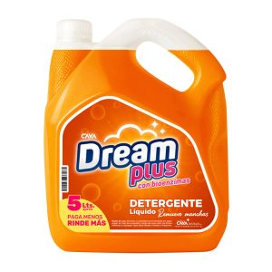 detergente líquido Dream Plus con bioenzimas remueve manchas 5 litros