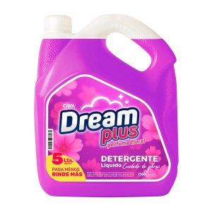 detergente líquido Dream Plus perfume floral cuidado de fibras 5 litros